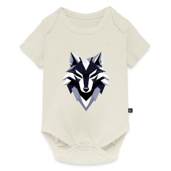 Conception du logo Wolf Low Poly - Body à manches courtes Premium Bébé - blanc cassé - Devant