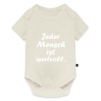 Mensch,bunt,weltoffen,Toleranz,gegen Nazis,rechts - Baby Premium Kurzarmbody - Naturweiß - Vorne