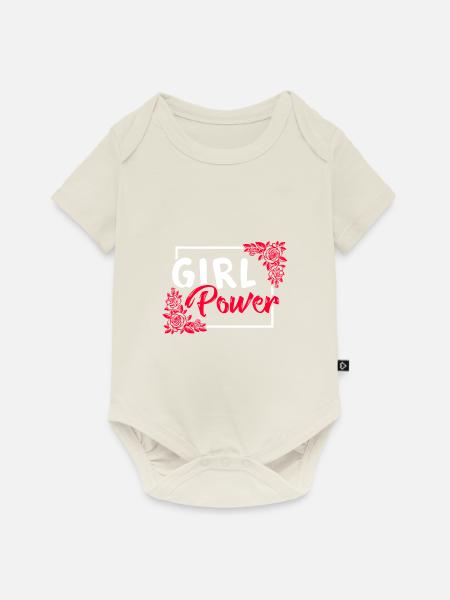 Mädchenpower - Baby Premium Kurzarmbody - Naturweiß