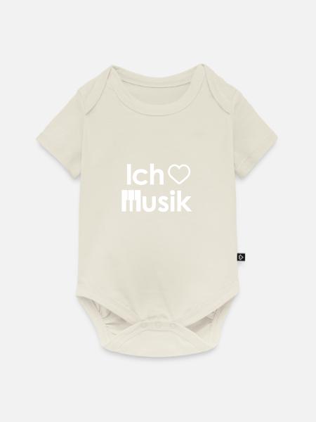 Ich liebe Musik - Baby Premium Kurzarmbody - Naturweiß
