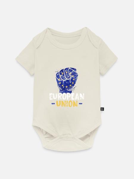 Europa - Baby Premium Kurzarmbody - Naturweiß