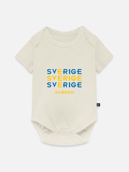 Schweden - Baby Premium Kurzarmbody - Naturweiß