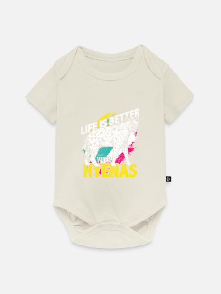 Hyänen - Baby Premium Kurzarmbody - Naturweiß