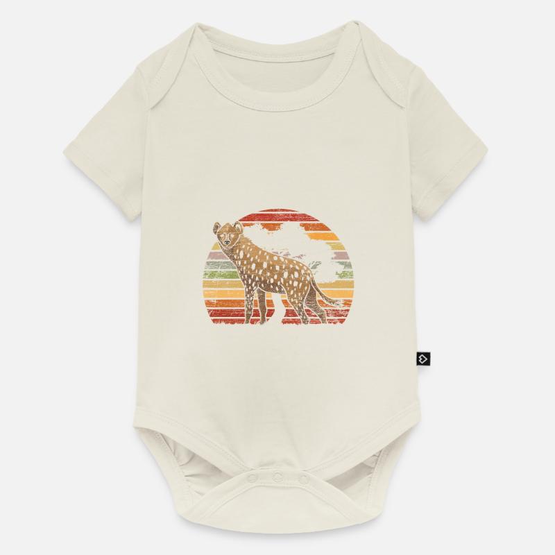 Retro Hyäne Tier - Baby Premium Kurzarmbody - Naturweiß
