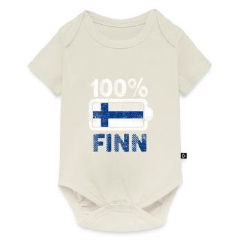 Finnland Finne Batterie - Baby Premium Kurzarmbody - Naturweiß - Vorne