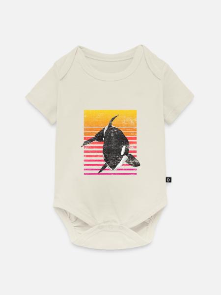 Orca Wal - Baby Premium Kurzarmbody - Naturweiß