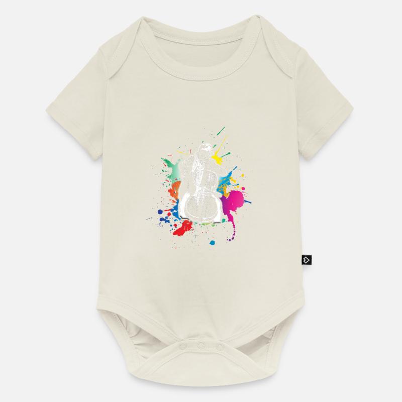 violoncelle - Body à manches courtes Premium Bébé - blanc cassé