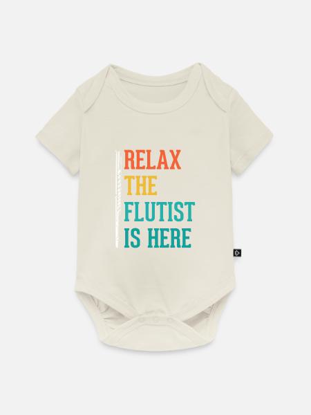 Flöte - Baby Premium Kurzarmbody - Naturweiß