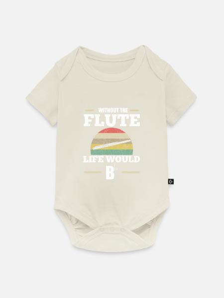 Flöte - Baby Premium Kurzarmbody - Naturweiß
