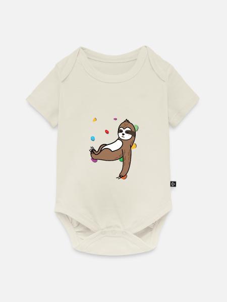 Klettern Faultier - Baby Premium Kurzarmbody - Naturweiß