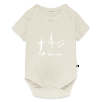 Jesus Christ Christianity Gifts Faith Hope Love - Baby Premium short-sleeve bodysuit - off white - Front