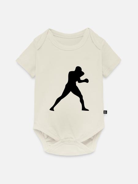 Boxer Silhouette - Baby Premium Kurzarmbody - Naturweiß