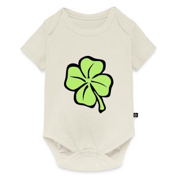 Klee 4 Glücksblatt 1 - Baby Premium Kurzarmbody - Naturweiß - Vorne