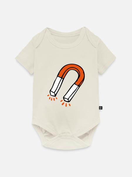 Magnet 1 - Baby Premium Kurzarmbody - Naturweiß