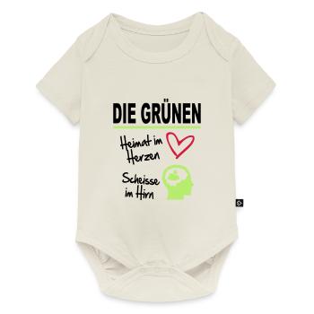 Politik Die Grünen Sprüche Scheisse Hirn - Baby Premium Kurzarmbody - Naturweiß - Vorne