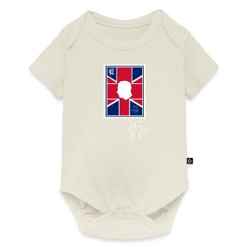 Couronnement du roi britannique Charles Angleterre Drapeau - Body à manches courtes Premium Bébé - blanc cassé - Devant