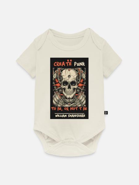 Totenkopf-Poster soll sein oder nicht - Baby Premium Kurzarmbody - Naturweiß