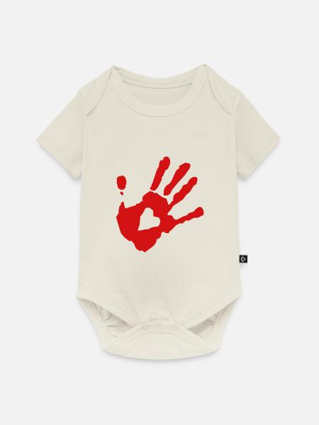Herz - Baby Premium Kurzarmbody - Naturweiß