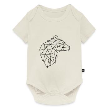 Bär Geometrie Baer Natur Wald Geschenk Idee - Baby Premium Kurzarmbody - Naturweiß - Vorne