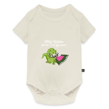 mein kostüm hat der dino gefressen, kostüm,dino - Baby Premium Kurzarmbody - Naturweiß - Vorne