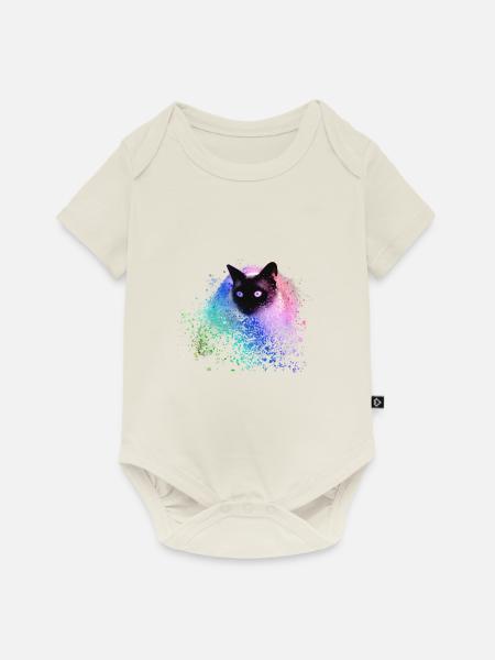 siam katze,bunt,graffit,imalerei kunst,katze,grün - Baby Premium Kurzarmbody - Naturweiß