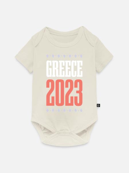 Greece 2023 - Baby Premium Kurzarmbody - Naturweiß