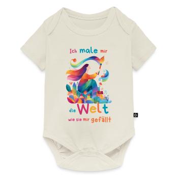 Ich male mir die Welt wie sie mir gefällt - Baby Premium Kurzarmbody - Naturweiß - Vorne