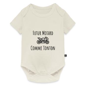 Futur Motard Comme Tonton Cadeau - Body à manches courtes Premium Bébé - blanc cassé - Devant