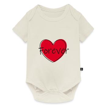 red heart red hearts red heart gift - Baby Premium short-sleeve bodysuit - off white - Front