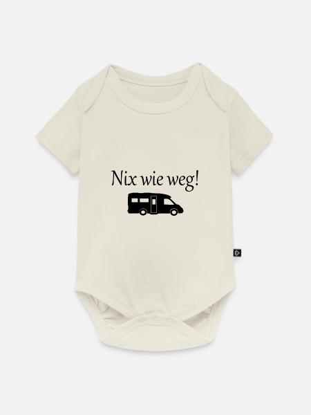 Camping - Baby Premium Kurzarmbody - Naturweiß