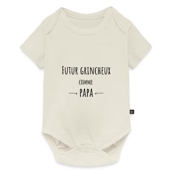 Grincheux Comme Papa Cadeau bébé - Body à manches courtes Premium Bébé - blanc cassé - Devant