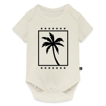 palm symbol silhouette icon - Baby Premium short-sleeve bodysuit - off white - Front