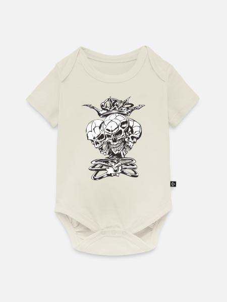 Skull-Skelett-King-Krone - Baby Premium Kurzarmbody - Naturweiß