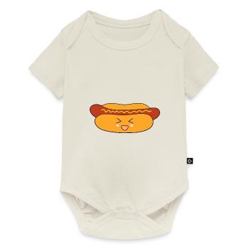 Kawaii Hot dog Wurst Kawaii food Kawaii Sticker - Baby Premium Kurzarmbody - Naturweiß - Vorne