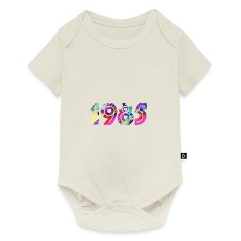 1985,rétro,vintage,coloré,année de naissance - Body à manches courtes Premium Bébé - blanc cassé - Devant