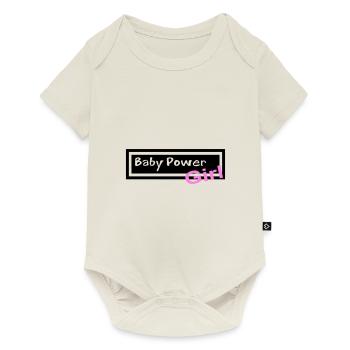 Baby Girl Mädchen Power Kraftvoll - Baby Premium Kurzarmbody - Naturweiß - Vorne