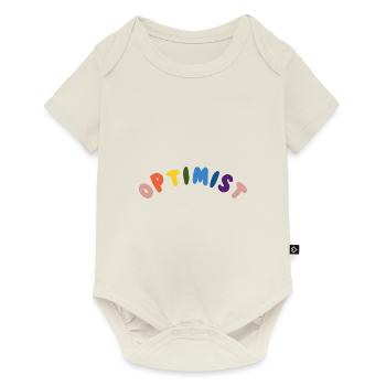 Optimist Glück Freude Leben bunt - Baby Premium Kurzarmbody - Naturweiß - Vorne