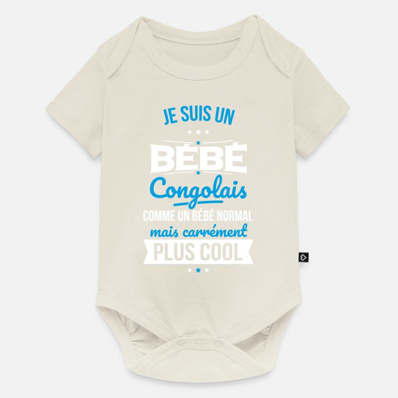 Bébé Congolais comme un Bébé normal mais plus Cool - Body à manches courtes Premium Bébé - blanc cassé