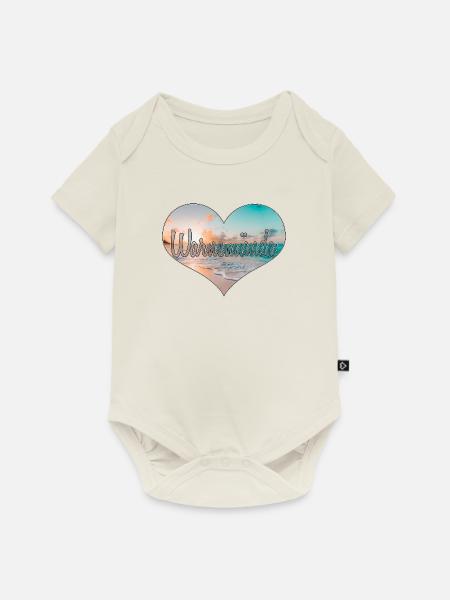 Warnemünde Herz | Yolo-Artwork - Baby Premium Kurzarmbody - Naturweiß