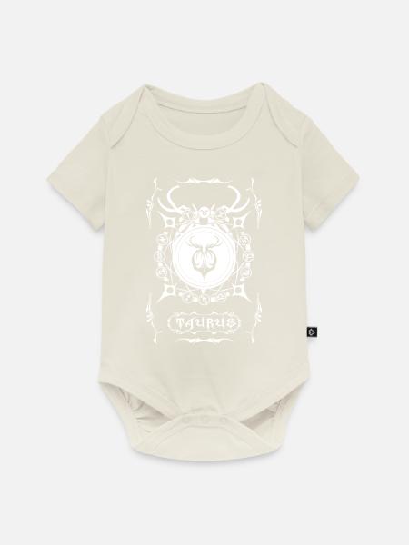 TAURUS Sternzeichen TAURUS - Baby Premium Kurzarmbody - Naturweiß