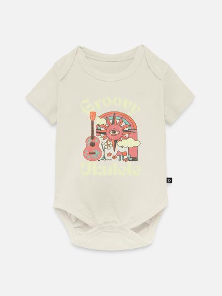 Groovy Ukulele - Baby Premium Kurzarmbody - Naturweiß