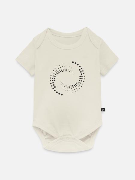 Spirale mit schwarzen Kreisen - Baby Premium Kurzarmbody - Naturweiß
