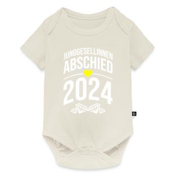 Enterrement de vie de jeune fille 2024 Équipe de la mariée de cœur - Body à manches courtes Premium Bébé - blanc cassé - Devant