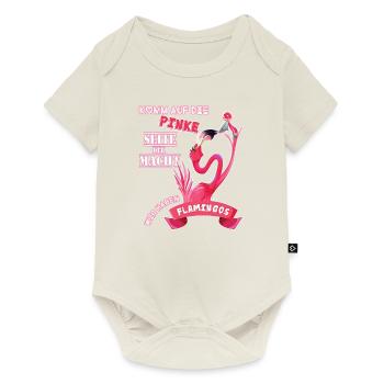 Wir haben Flamingos - Baby Premium Kurzarmbody - Naturweiß - Vorne