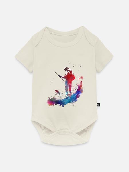 Angelsport Kunst #fishing - Baby Premium Kurzarmbody - Naturweiß
