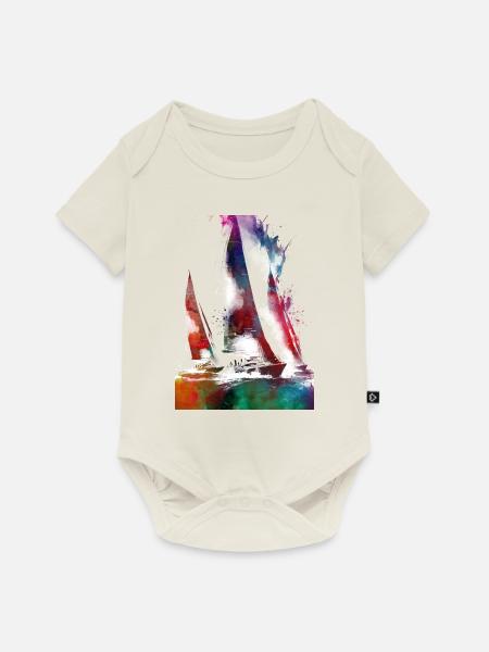 Segelsport Kunst #sailing - Baby Premium Kurzarmbody - Naturweiß