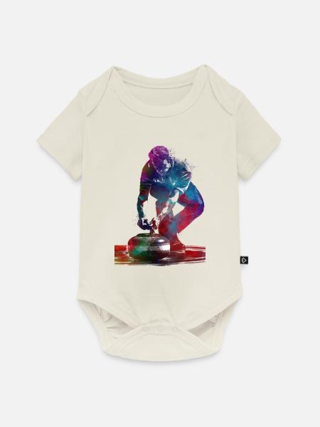 Curling-Sportkunst-#curling - Baby Premium Kurzarmbody - Naturweiß