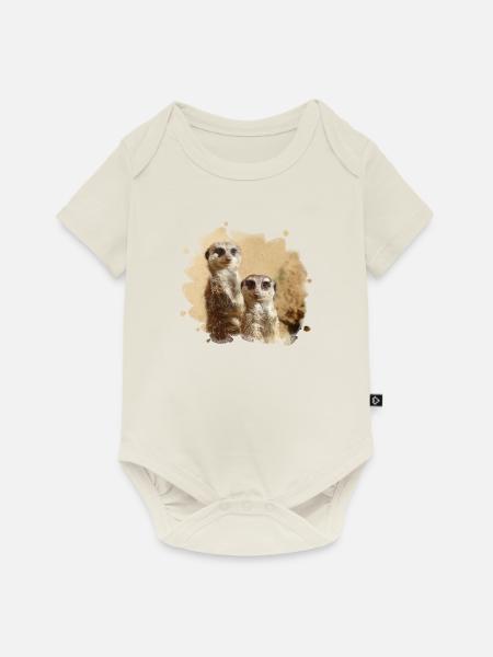 Zwei Erdmännchen grinsen in die Kamera. - Baby Premium Kurzarmbody - Naturweiß