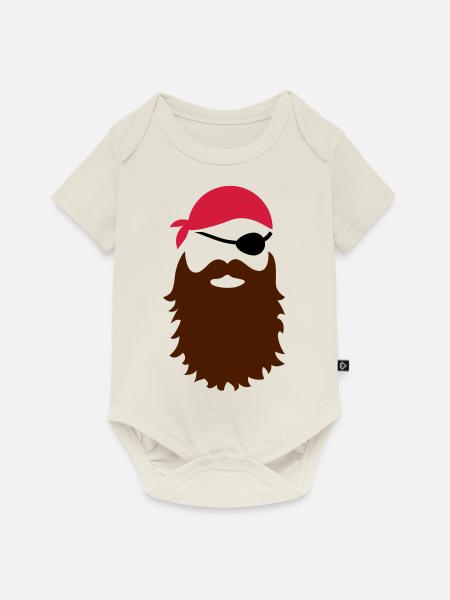 Pirat - Baby Premium Kurzarmbody - Naturweiß