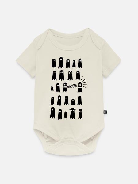 Geister Gespenster Glow in the Dark Süss - Baby Premium Kurzarmbody - Naturweiß